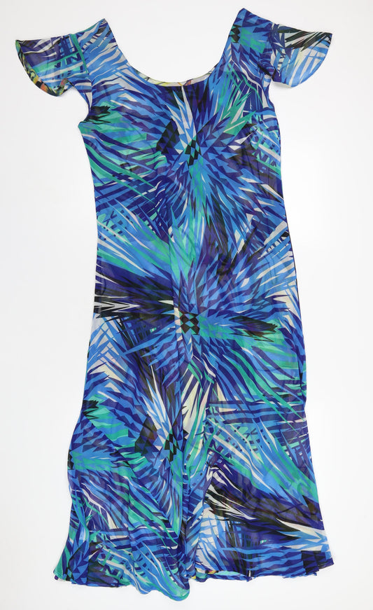 JUST ELEGANCE Womens Multicoloured Geometric Polyester A-Line Size 20 Scoop Neck Pullover