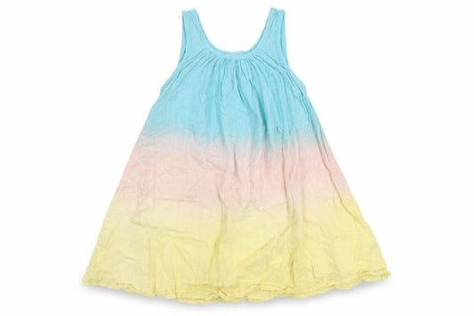 Lollidays Girls Multicoloured Tie Dye Cotton Tank Dress Size 3-4 Years Scoop Neck Pullover