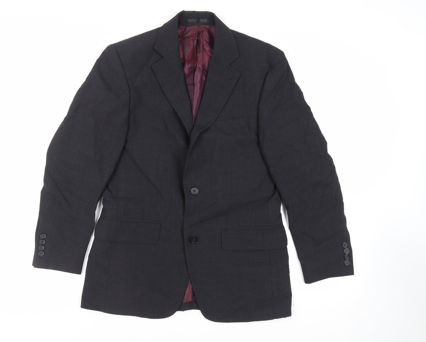 Tom English Mens Black Polyester Jacket Suit Jacket Size 36 Regular