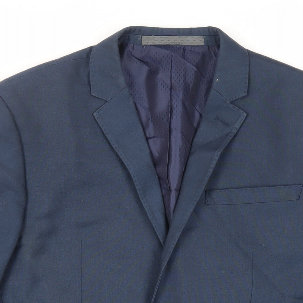 Marks and Spencer Mens Blue Polyester Jacket Suit Jacket Size 36 Regular