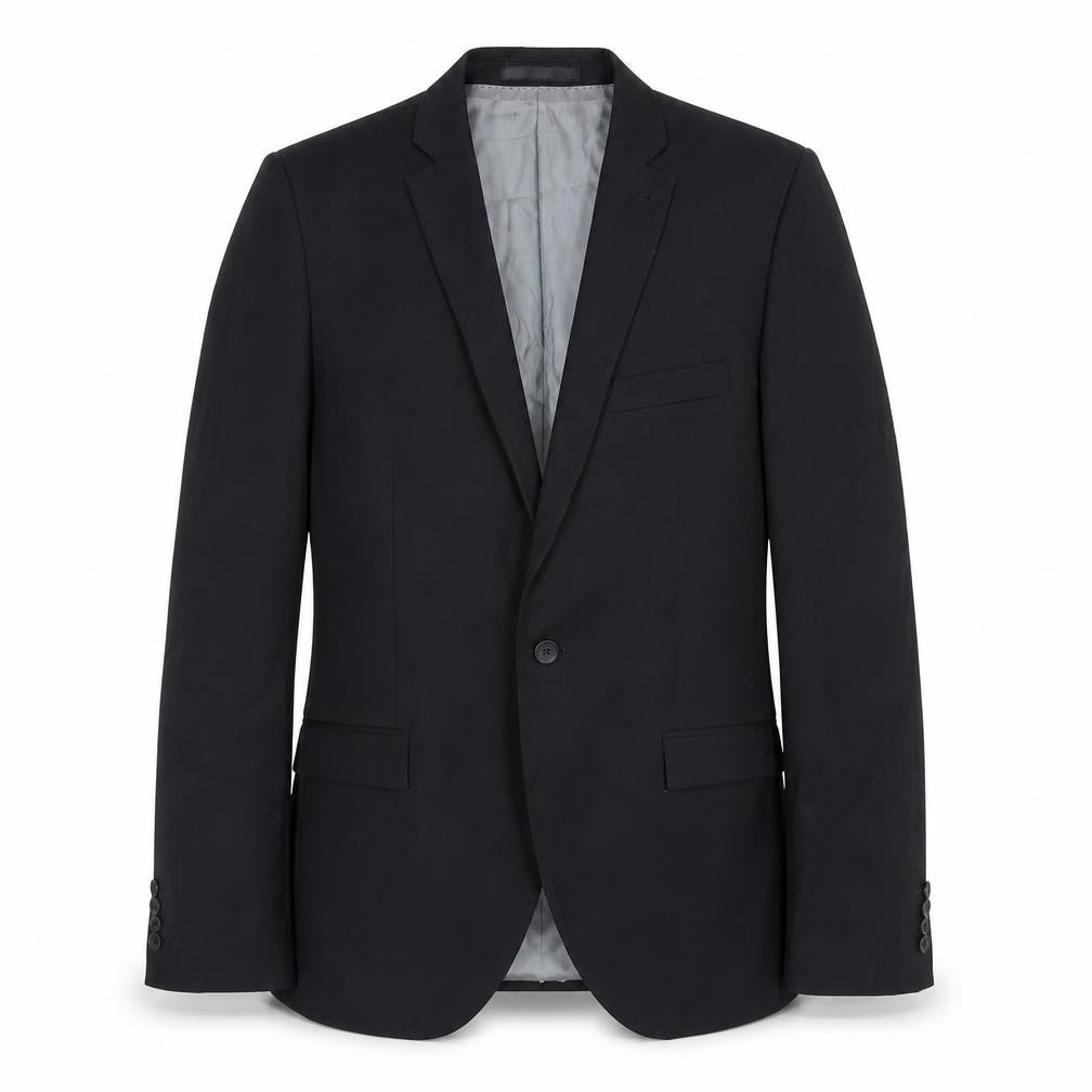 Topman Mens Black Polyester Jacket Suit Jacket Size 38 Regular