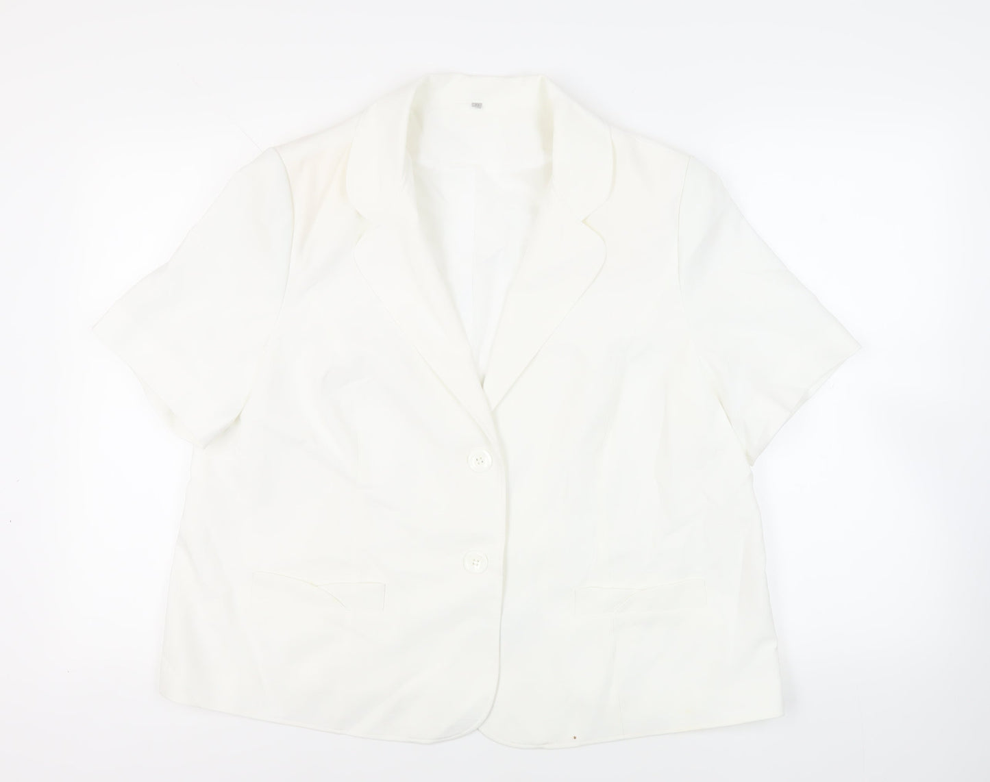 EWM Womens White Jacket Blazer Size 22 Button