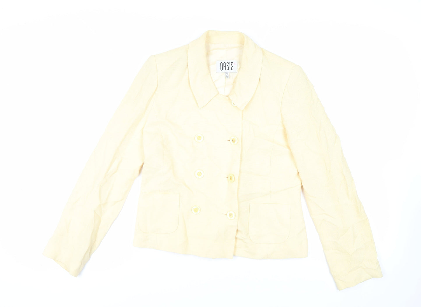 Oasis Womens Yellow Jacket Blazer Size 12 Button