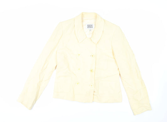 Oasis Womens Yellow Jacket Blazer Size 12 Button