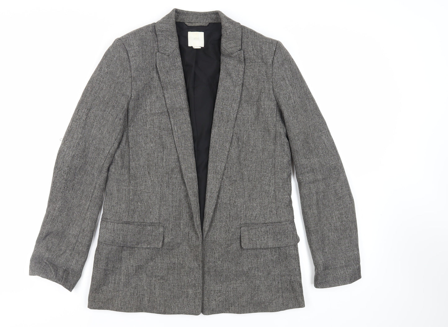 H&M Womens Grey Jacket Blazer Size 10 - Open