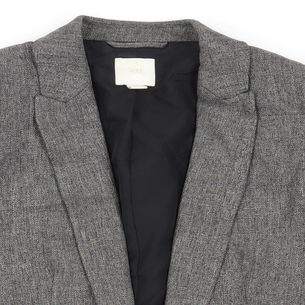 H&M Womens Grey Jacket Blazer Size 10 - Open
