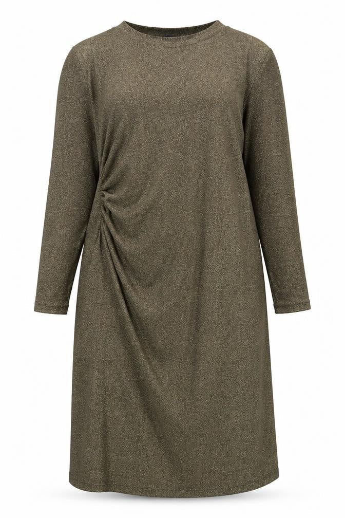 Marks & Spencer Womens Gold Polyamide A-Line Size 20 Round Neck Pullover - Ruched Detail