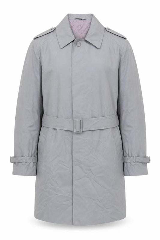 House of Fraser Mens Grey Trench Coat Coat Size 40 Button - Belted