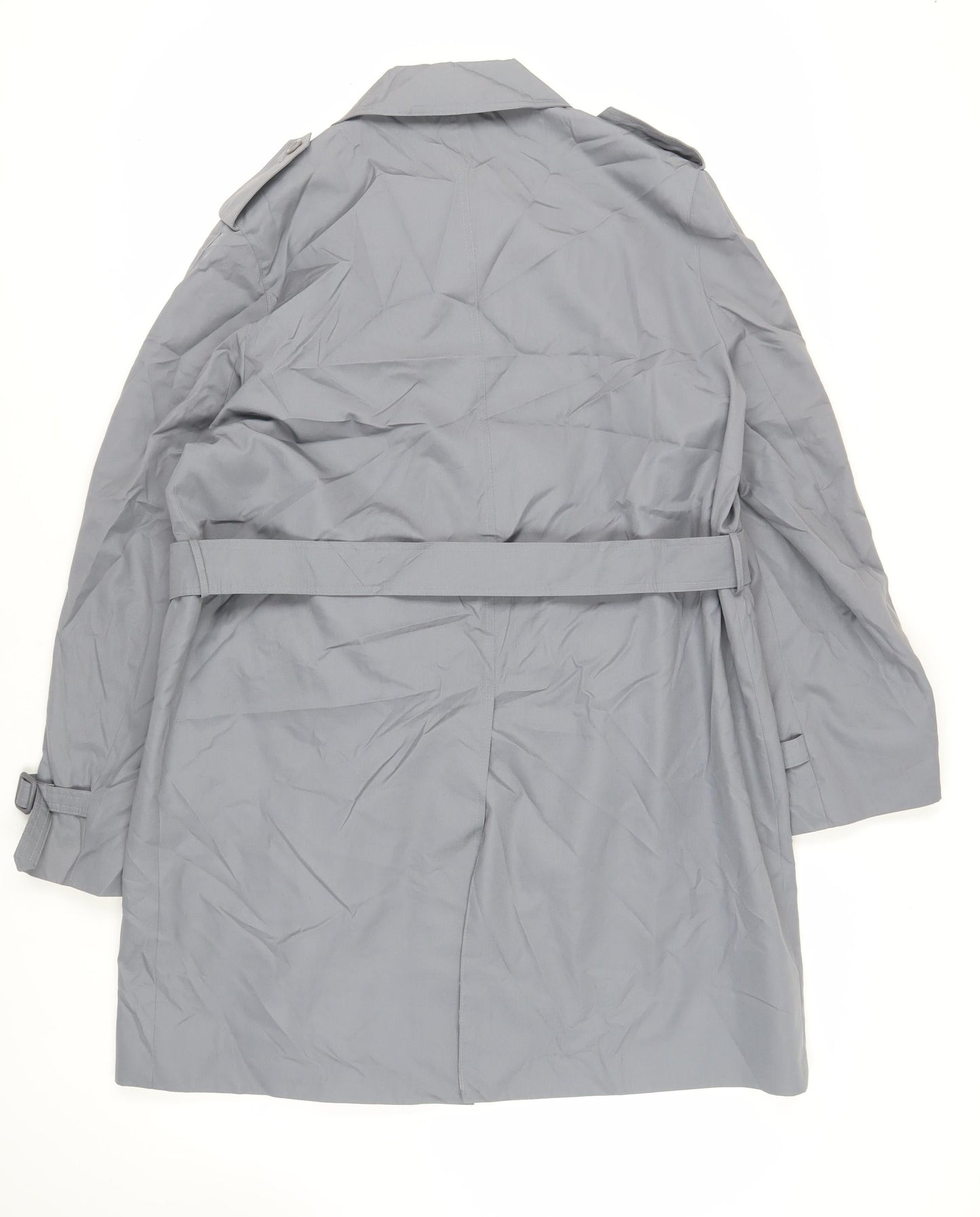 House of Fraser Mens Grey Trench Coat Coat Size 40 Button - Belted