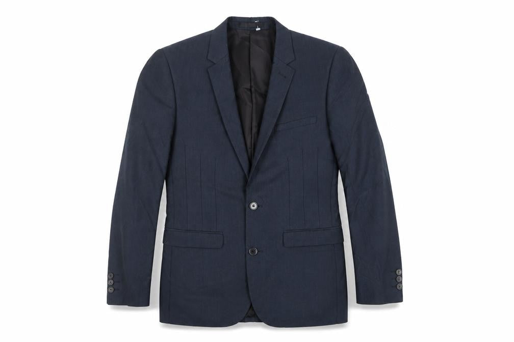 OneSixFive Mens Blue Polyester Jacket Suit Jacket Size 34 Regular