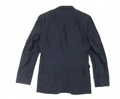 ONESIX5IVE Mens Blue Polyester Jacket Suit Jacket Size 34 Regular