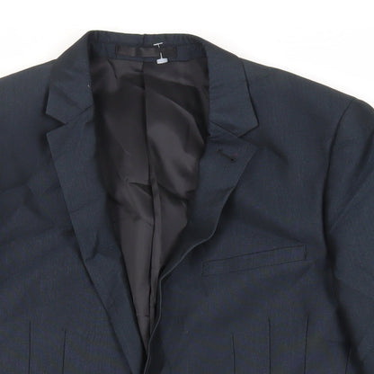 ONESIX5IVE Mens Blue Polyester Jacket Suit Jacket Size 34 Regular