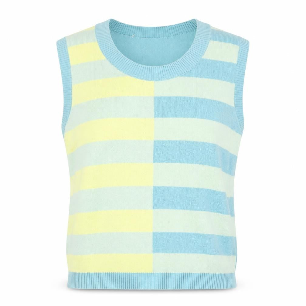 NEXT Womens Green Scoop Neck Striped Cotton Pullover Jumper Size S