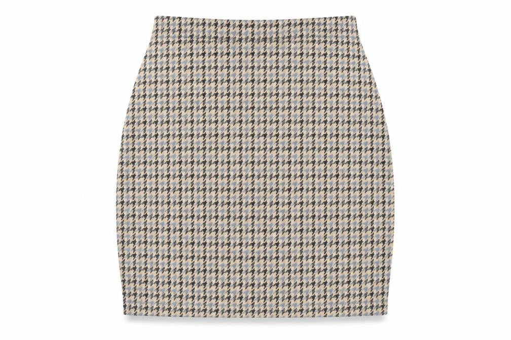 New Look Womens Beige Geometric Polyester Mini Skirt Size 6 - Elasticated Waist