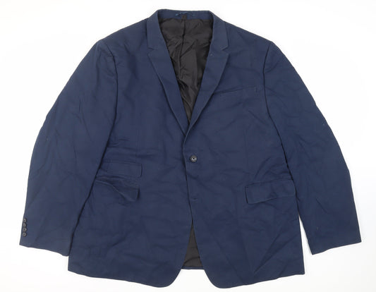 Black Label Mens Blue Jacket Blazer Size 2XL Button