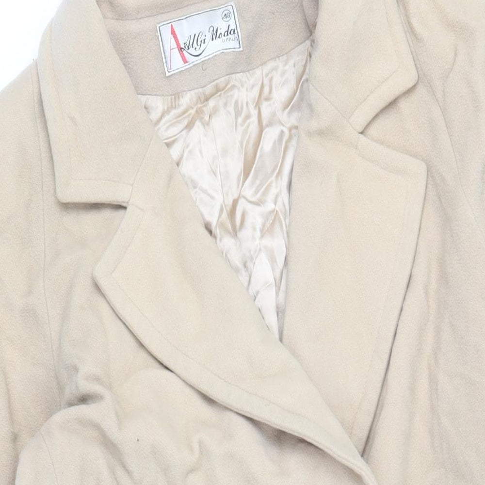 Alibi Moda Womens Beige Pea Coat Coat Size 20 Button - Vintage