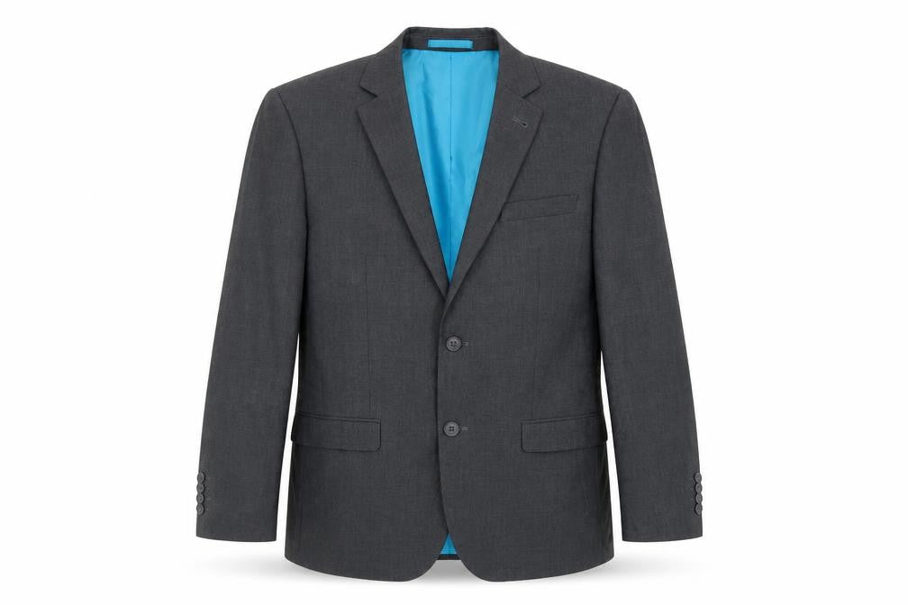 Greenwoods Mens Grey Geometric Polyester Jacket Suit Jacket Size 42 Regular