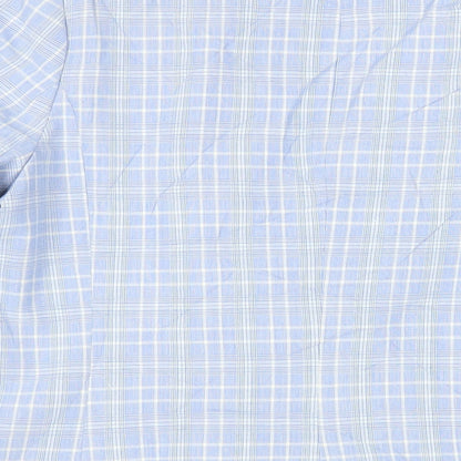 H&M Womens Blue Plaid Jacket Blazer Size 8 Button