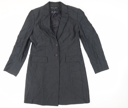 Kasper Womens Grey Overcoat Coat Size 10 Button - Lightweight