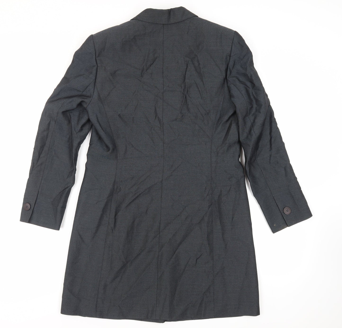 Kasper Womens Grey Overcoat Coat Size 10 Button - Lightweight