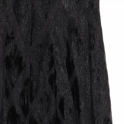 Michel Ambers Womens Black Polyester Blend Maxi Size 10 Round Neck Zip