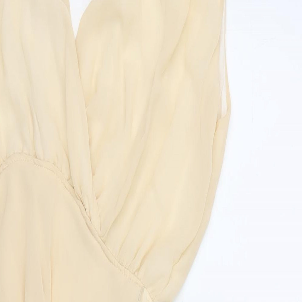 TFNC Womens Ivory Viscose Shift Size M V-Neck