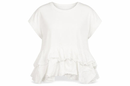 Zara Womens White 100% Cotton Tunic Blouse Size M Round Neck