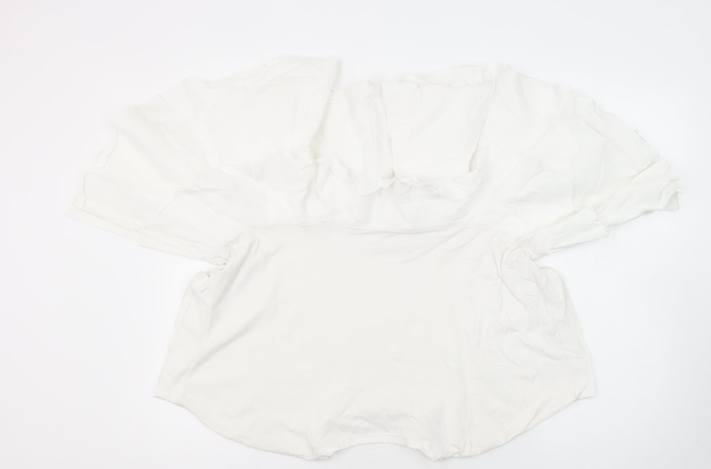 Zara Womens White 100% Cotton Tunic Blouse Size M Round Neck
