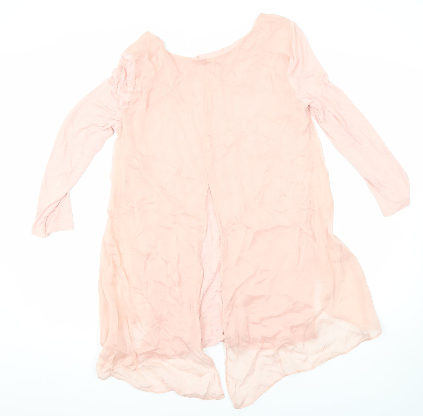 Phase Eight Womens Pink Polyester Blend Tunic Blouse Size 10 Boat Neck - Layered