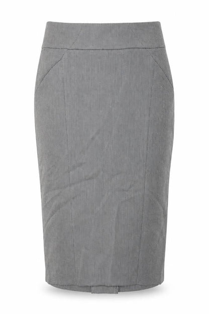 Front view of Principles women’s grey polyester straight & pencil skirt, size UK 14, zip - lined