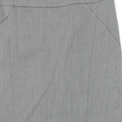 Close-up detail of Principles women’s grey polyester straight & pencil skirt, size UK 14, zip - lined