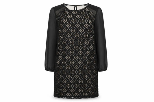 Principles Womens Black Floral Viscose Shift Size 12 Round Neck