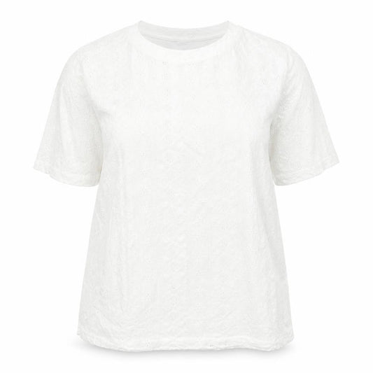 Unbranded Womens White Polyester Tunic Blouse Size XL Round Neck