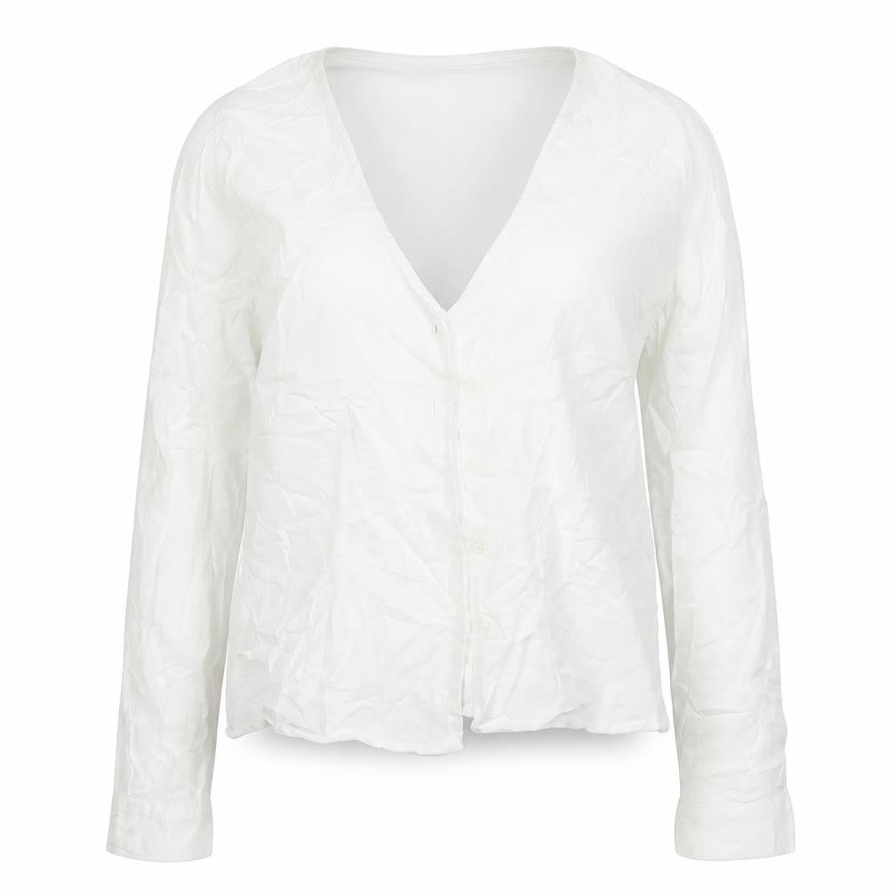 Pull&Bear Womens White Viscose Tunic Blouse Size M Collared