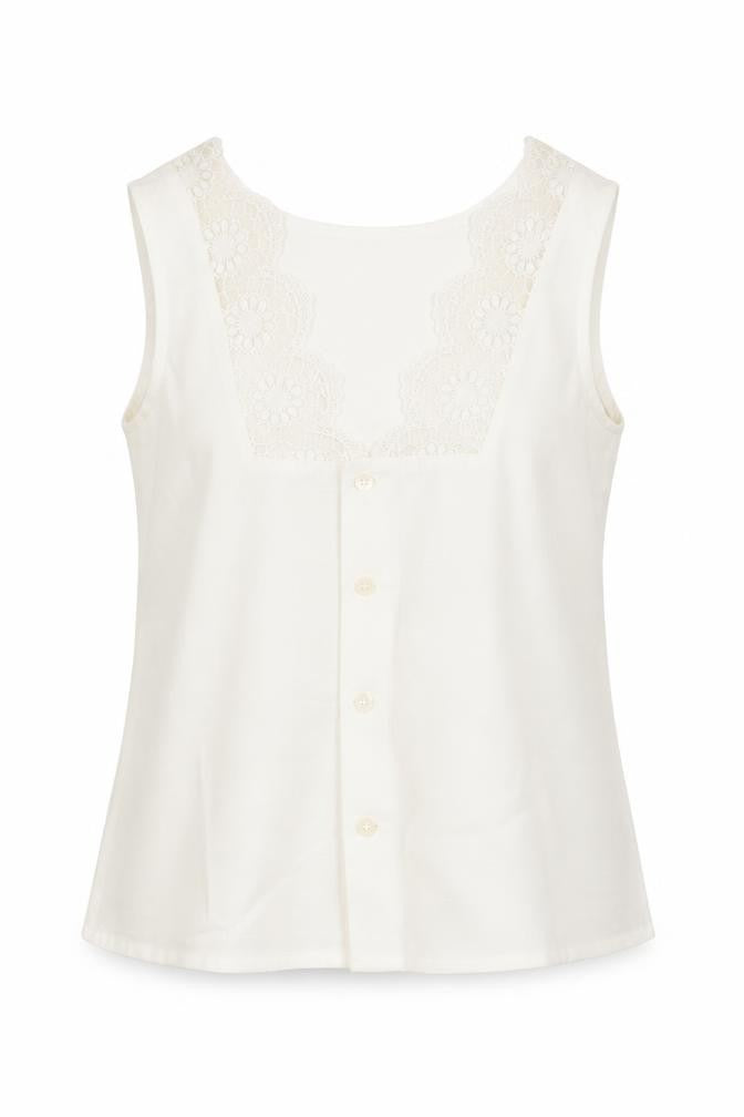 Miranda Womens White Cotton Tunic Blouse Size 10 V-Neck