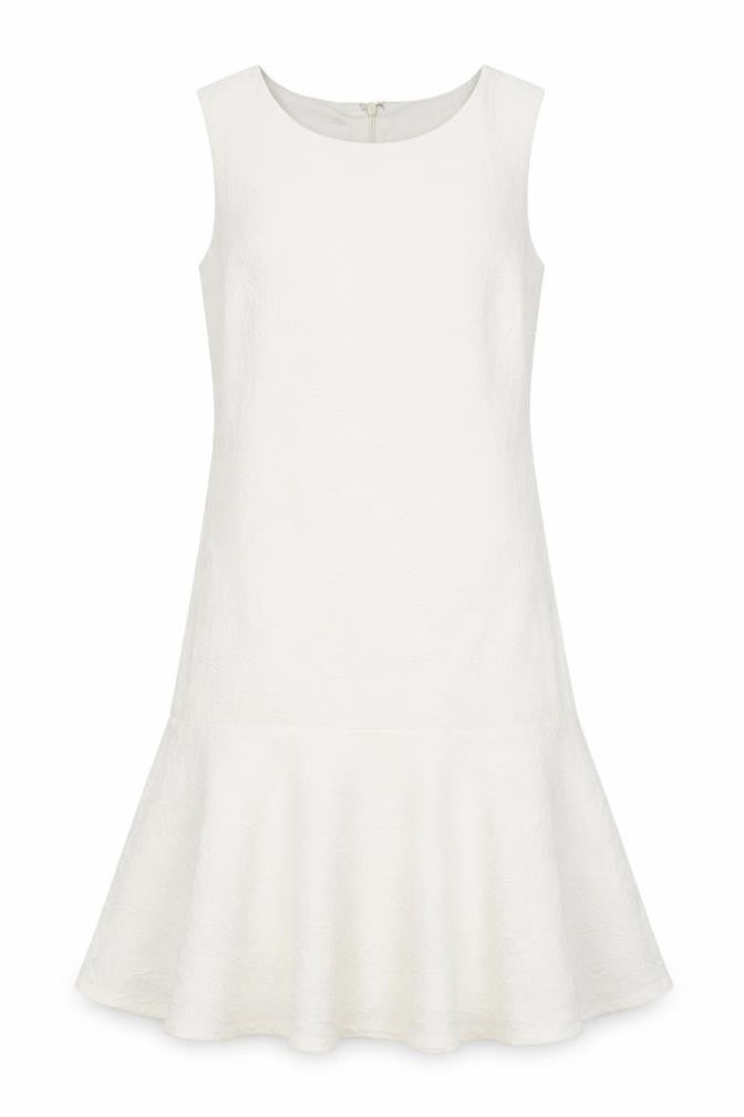 Nine West Womens Ivory Polyester Blend A-Line Size S Round Neck Zip
