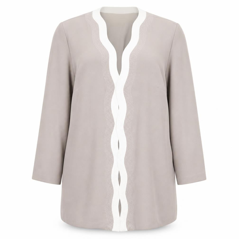 Medici Womens Beige Jacket Blazer Size 22 - Beaded front