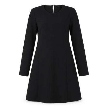 Zara Womens Black Polyester A-Line Size S Round Neck Button