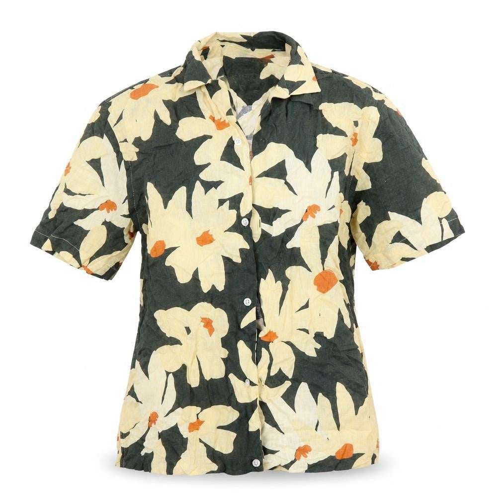 Zara Womens Multicoloured Floral Viscose Tunic Blouse Size S Collared