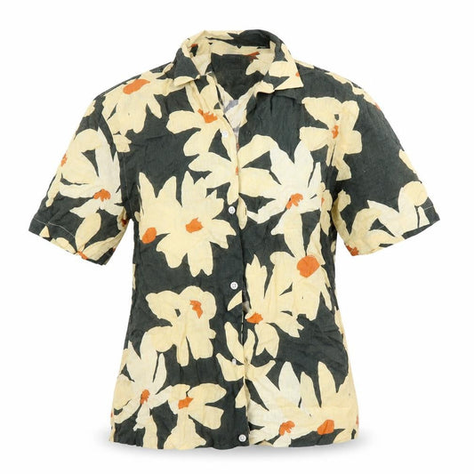 Zara Womens Multicoloured Floral Viscose Tunic Blouse Size S Collared