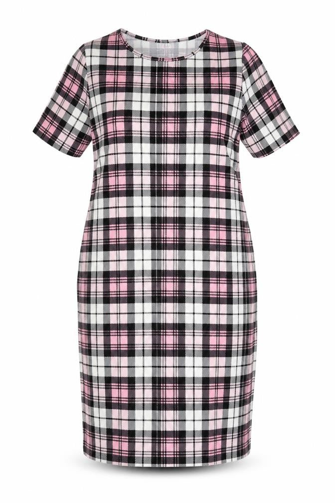 Kaaya Womens Multicoloured Check Polyester Pencil Dress Size 18 Round Neck