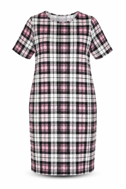 Kaaya Womens Multicoloured Check Polyester Pencil Dress Size 18 Round Neck