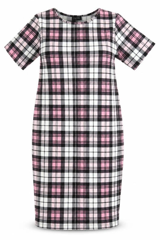 Kaaya Womens Multicoloured Check Polyester Pencil Dress Size 22 Round Neck