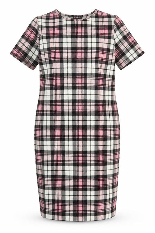 Kaaya Womens Multicoloured Check Polyester Pencil Dress Size 20 Round Neck