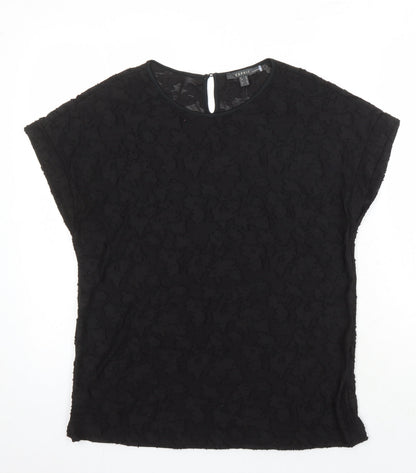 Additional front view of ESPRIT women’s black polyester tunic blouse, size L, round neck