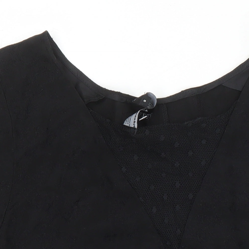 The Kooples Womens Black Polyamide Tunic Blouse Size S Round Neck - Lace Detail