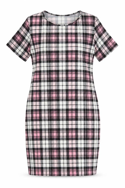Kaaya Womens Multicoloured Check Polyester Pencil Dress Size 26 Round Neck