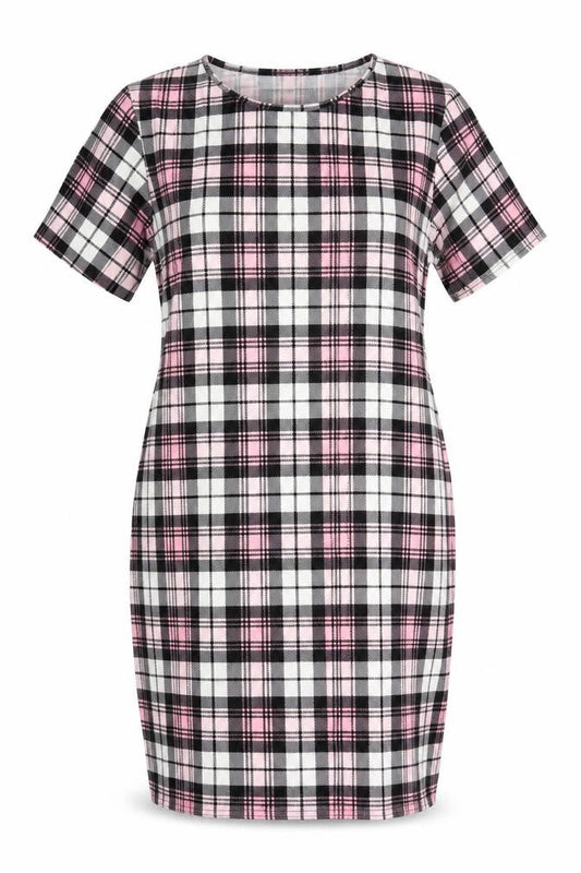 Kaaya Womens Multicoloured Check Polyester Pencil Dress Size 20 Round Neck