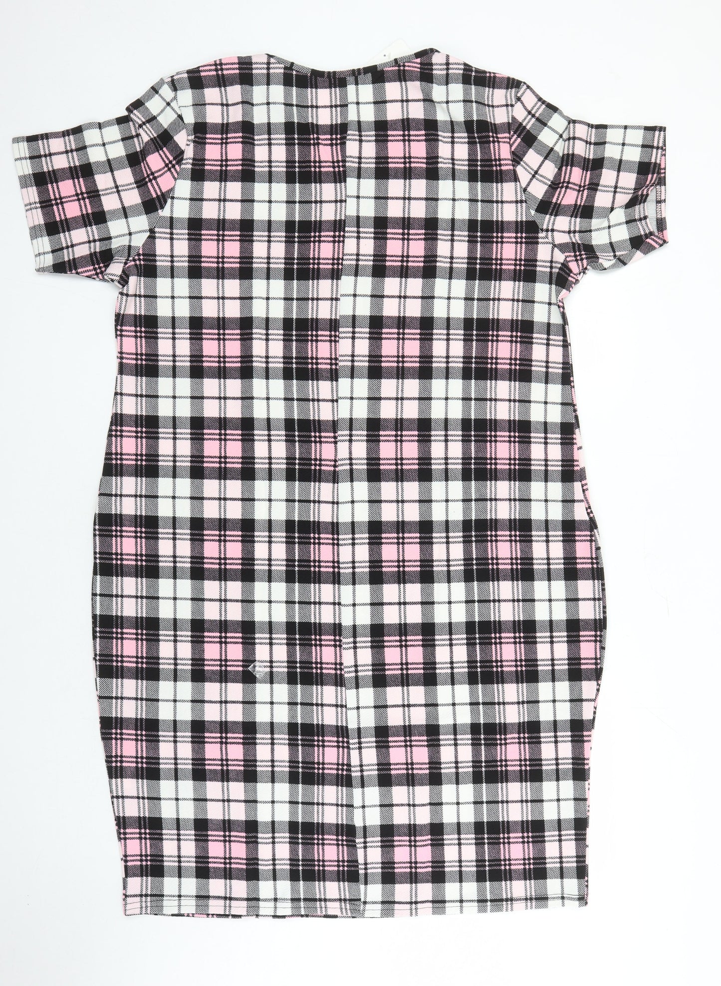 Kaaya Womens Multicoloured Check Polyester Pencil Dress Size 18 Round Neck