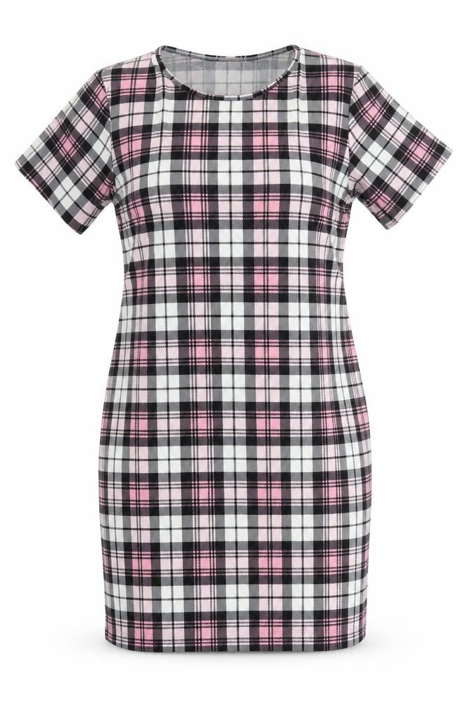 Kaaya Womens Multicoloured Check Polyester Pencil Dress Size 16 Round Neck